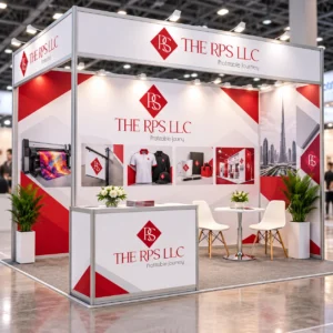 custom shell scheme booth branding dubai