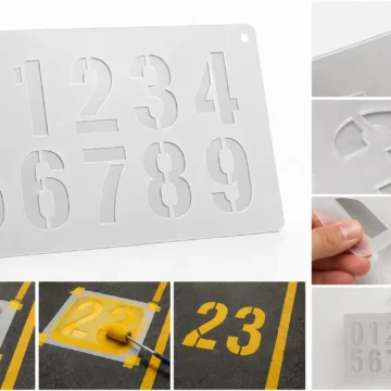 Number stencil sticker parking lot Dubai
