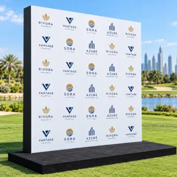 custom wooden backdrop printing dubai