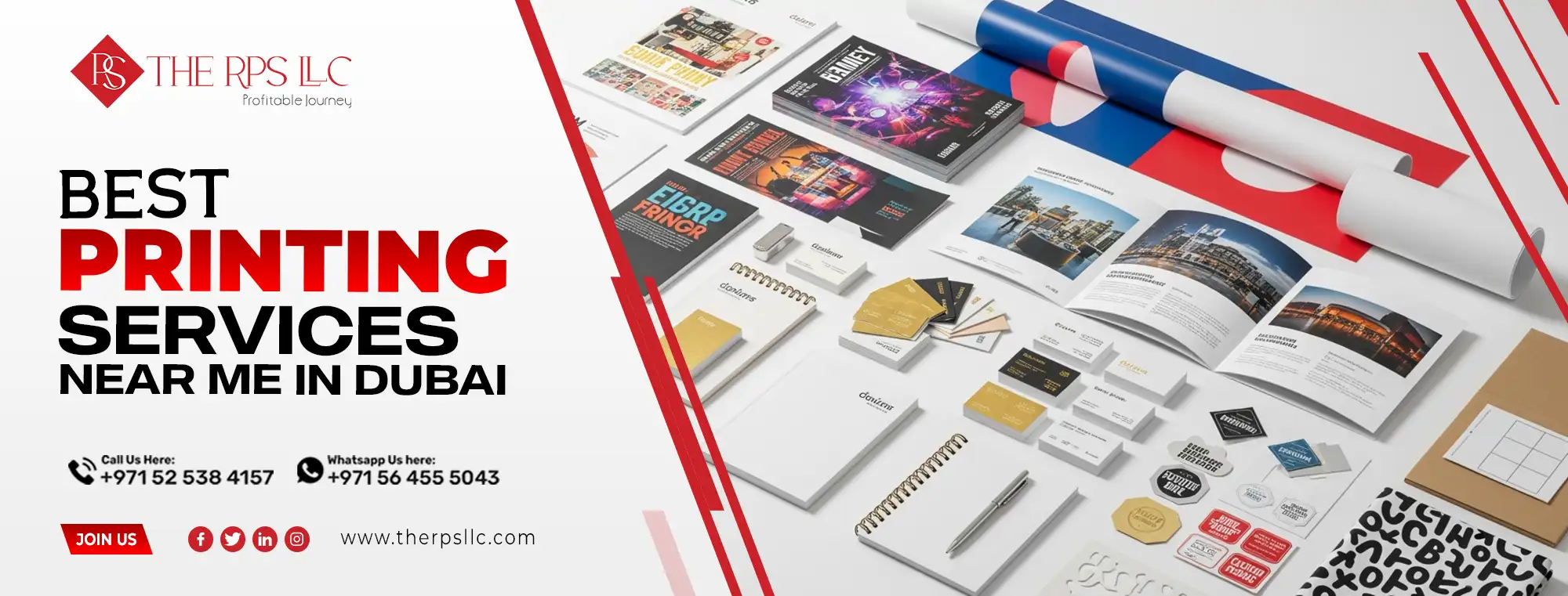 Printing services near me in Dubai - digital offset sticker banner and large format printing by THE RPS LLC