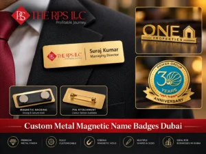 custom metal magnetic name badges dubai